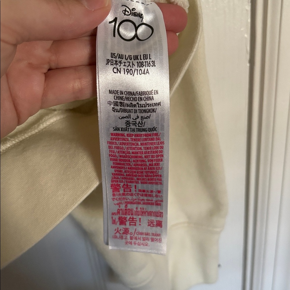 Disney 100 Years of Music and Wonder Cream Hoodie with Character Graphics - Picture 6 of 8